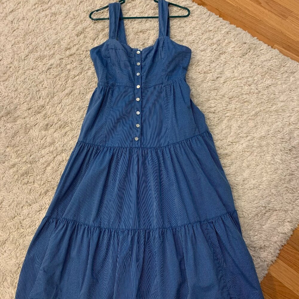 Madewell blue and white striped maxi dress